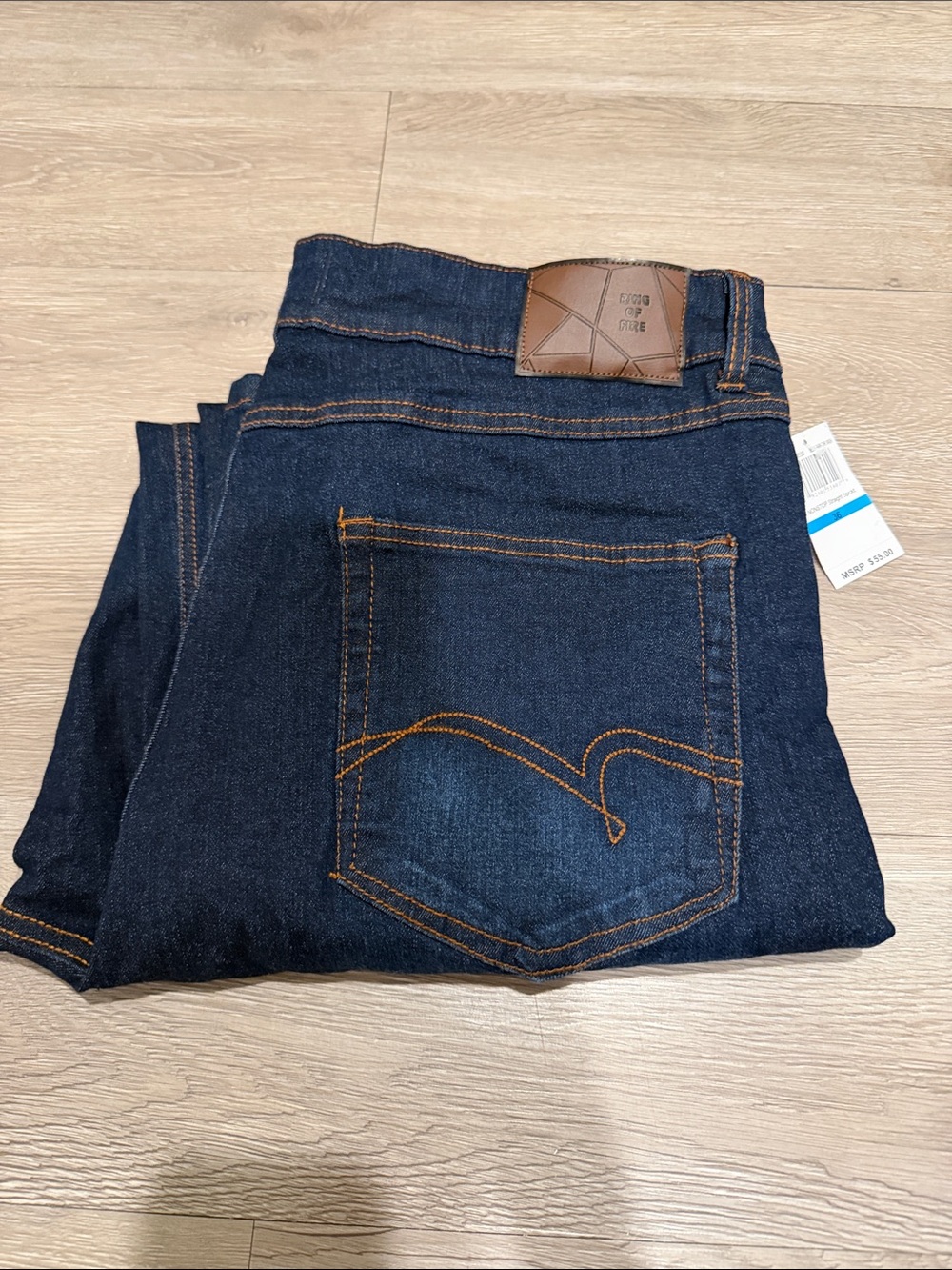 Ring of Fire Men's Dark Blue Straight Jeans size waist 36 and length 30